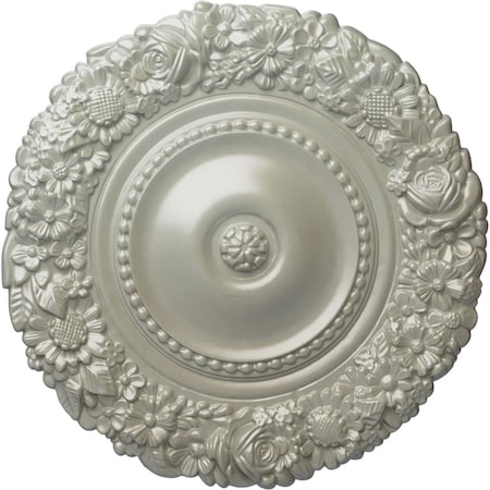 Ekena Millwork Marseille Ceiling Medallion (Fits Canopies up to 7 3/8"), Hand-Painted Flash Copper, 21"OD x 2"P CM21MAFCS
